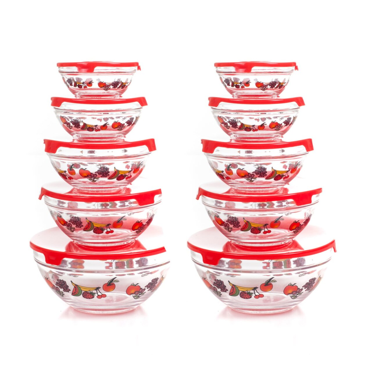 20 Piece Glass Bowl Set With Lids 10 Bowls W Lids Food Storage Bowls Fruit